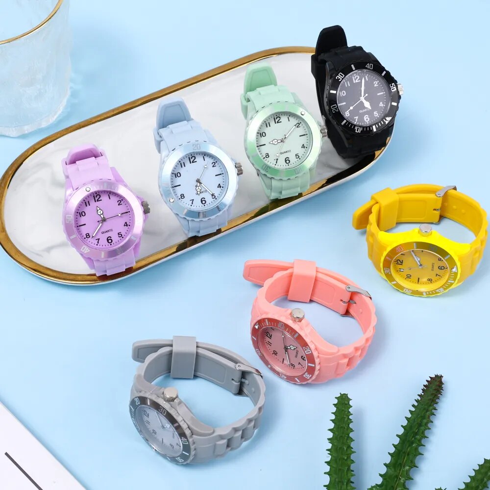 Quartz Watch - Waterproof Kids' Candy-Colored